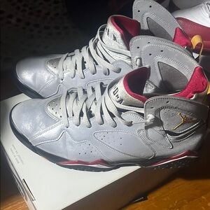Air jordan retro 7 vii 3m reflective size 12 - Silver and Red